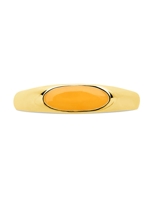 Load image into Gallery viewer, Sterling Silver Enamel Open Signet Ring by Sterling Forever
