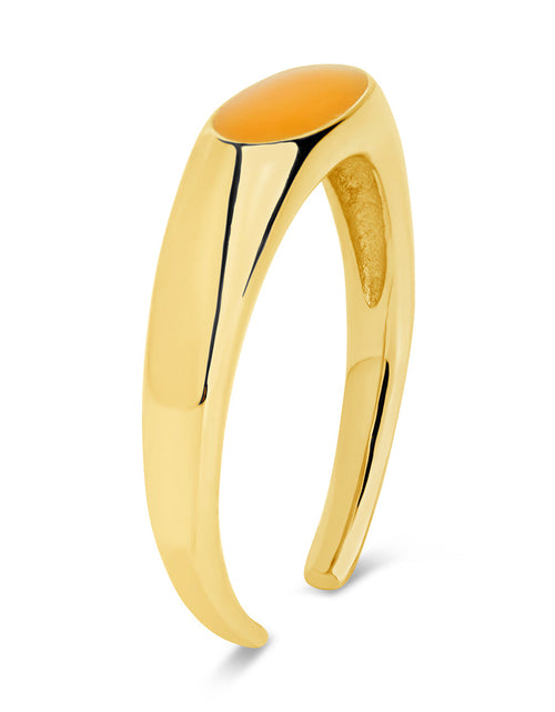 Load image into Gallery viewer, Sterling Silver Enamel Open Signet Ring by Sterling Forever

