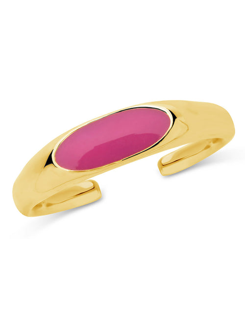 Load image into Gallery viewer, Sterling Silver Enamel Open Signet Ring by Sterling Forever

