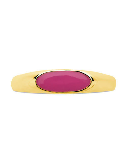 Load image into Gallery viewer, Sterling Silver Enamel Open Signet Ring by Sterling Forever
