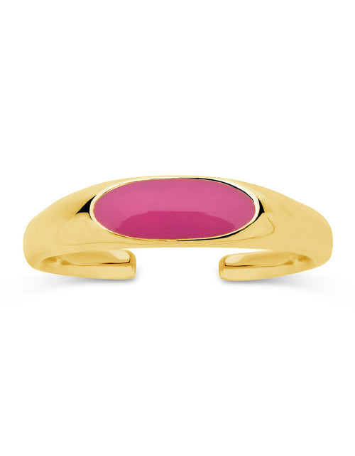 Load image into Gallery viewer, Sterling Silver Enamel Open Signet Ring by Sterling Forever
