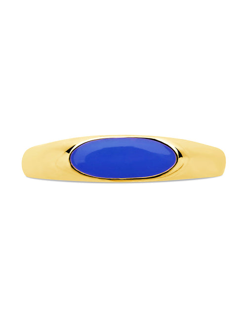 Load image into Gallery viewer, Sterling Silver Enamel Open Signet Ring by Sterling Forever
