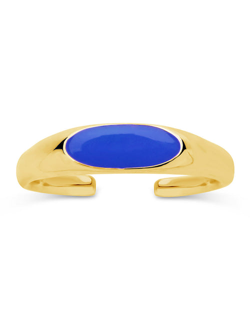 Load image into Gallery viewer, Sterling Silver Enamel Open Signet Ring by Sterling Forever

