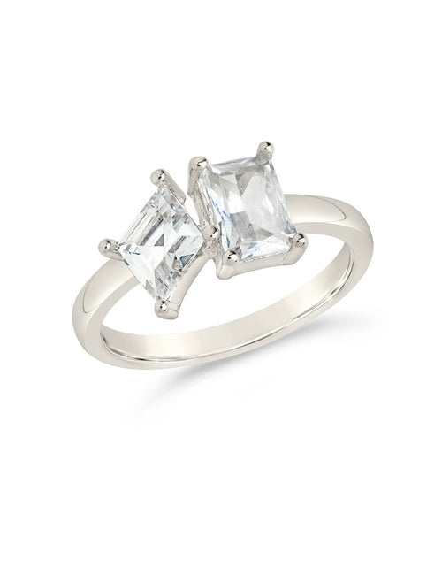 Load image into Gallery viewer, Penina CZ Toi et Moi Ring by Sterling Forever
