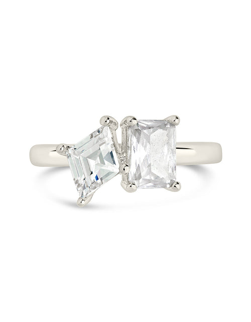 Load image into Gallery viewer, Penina CZ Toi et Moi Ring by Sterling Forever
