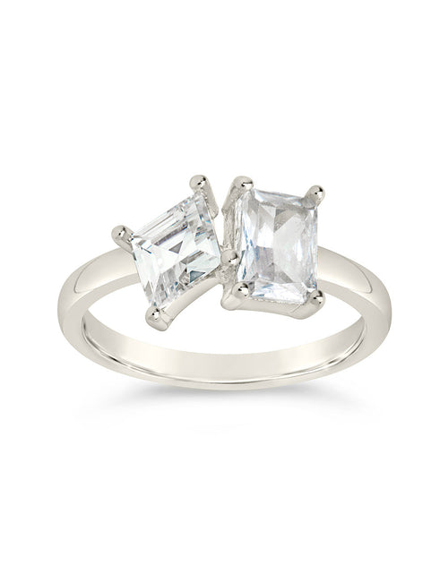 Load image into Gallery viewer, Penina CZ Toi et Moi Ring by Sterling Forever
