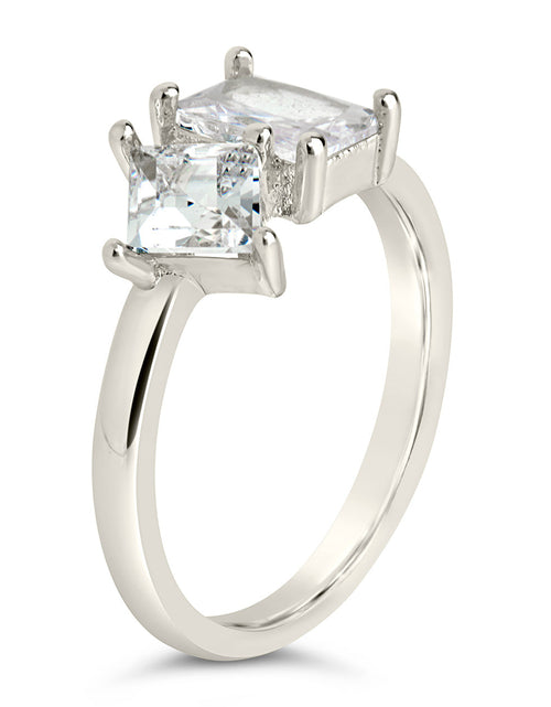 Load image into Gallery viewer, Penina CZ Toi et Moi Ring by Sterling Forever
