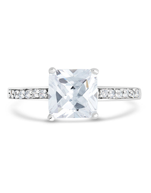 Load image into Gallery viewer, Sterling Silver Princess Cut CZ Promise Ring by Sterling Forever
