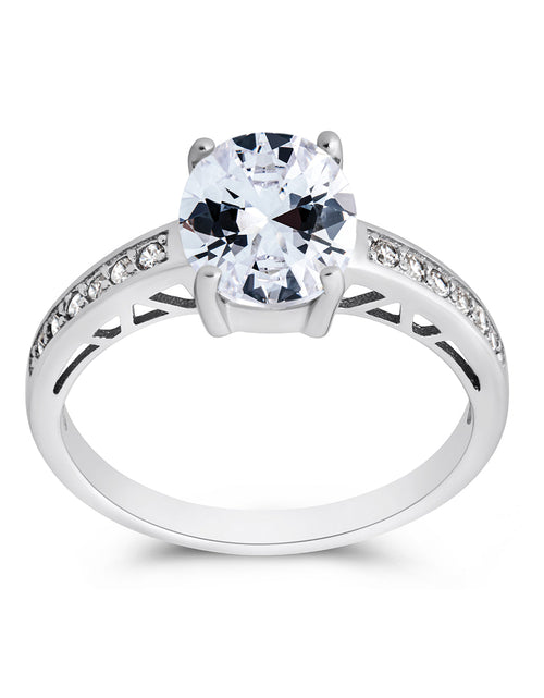 Load image into Gallery viewer, Sterling Silver Oval Engagement Ring by Sterling Forever
