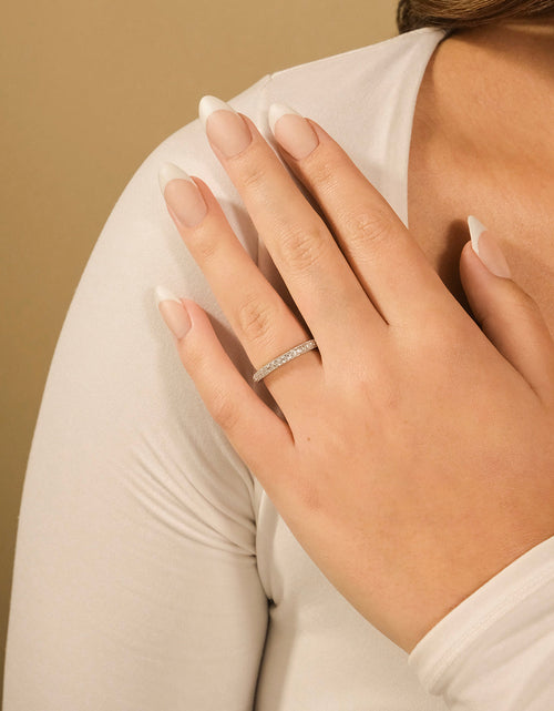Load image into Gallery viewer, Sterling Silver Thin CZ Band Ring by Sterling Forever
