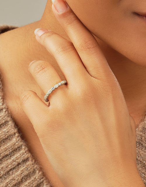 Load image into Gallery viewer, Sterling Silver CZ Bezel Band Ring by Sterling Forever
