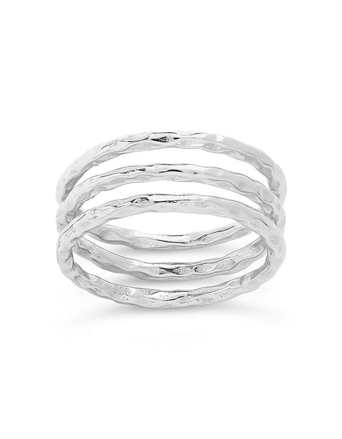 Load image into Gallery viewer, Textured Triple Band Ring Set by Sterling Forever
