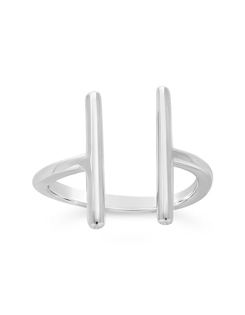 Load image into Gallery viewer, Sterling Silver Parallel Bar Ring by Sterling Forever

