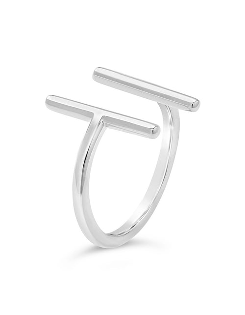 Load image into Gallery viewer, Sterling Silver Parallel Bar Ring by Sterling Forever
