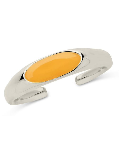 Load image into Gallery viewer, Sterling Silver Enamel Open Signet Ring by Sterling Forever
