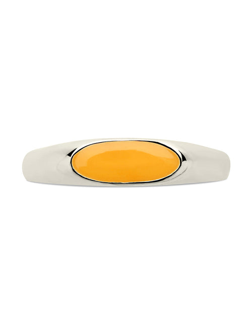 Load image into Gallery viewer, Sterling Silver Enamel Open Signet Ring by Sterling Forever
