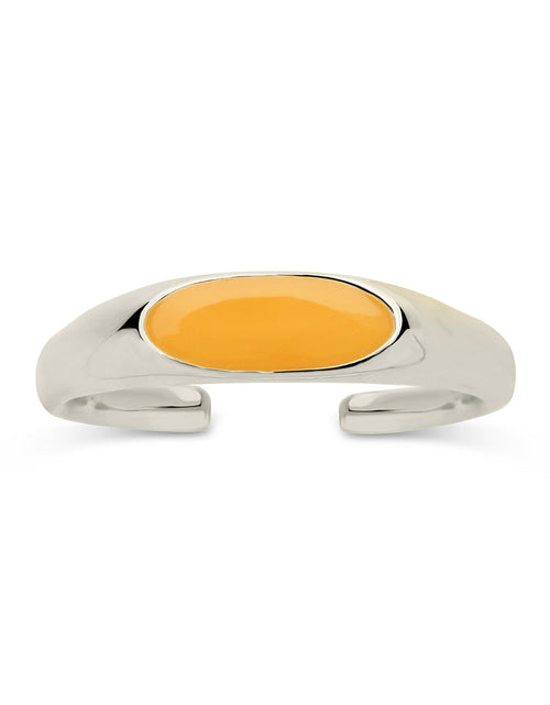 Load image into Gallery viewer, Sterling Silver Enamel Open Signet Ring by Sterling Forever

