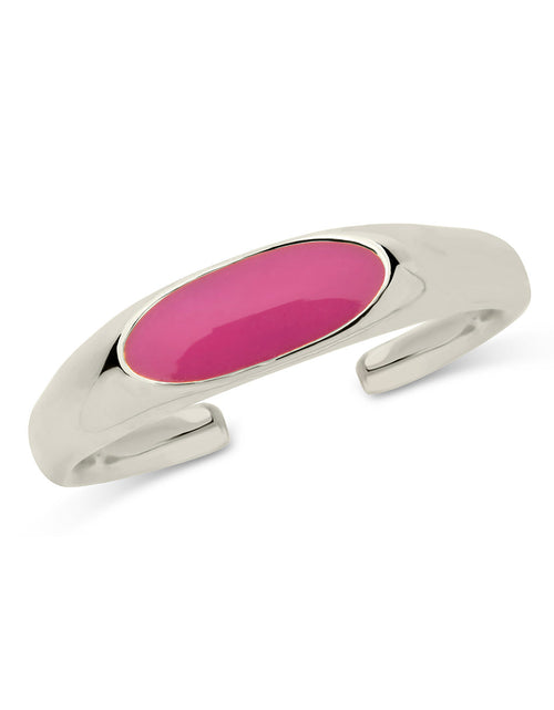 Load image into Gallery viewer, Sterling Silver Enamel Open Signet Ring by Sterling Forever
