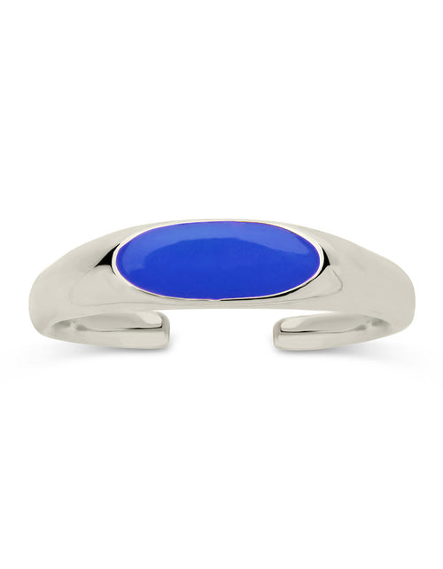 Load image into Gallery viewer, Sterling Silver Enamel Open Signet Ring by Sterling Forever
