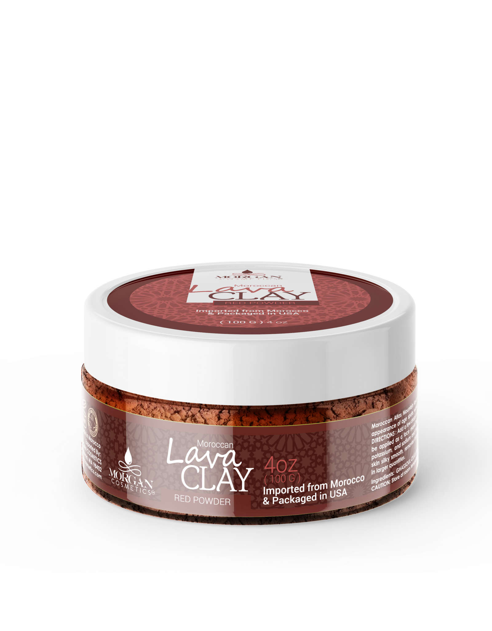 Moroccan Red Lava Clay Mask 100 gram by Morgan Cosmetics