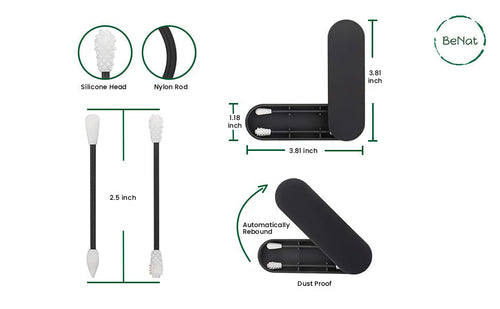 Load image into Gallery viewer, Reusable Silicone Cotton Swab -2 Pack by BeNat
