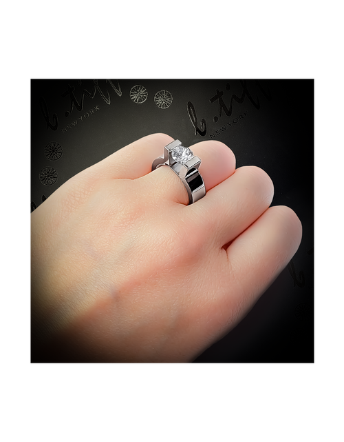 Load image into Gallery viewer, RG074W B.Tiff Tension 1 ct Round Solitaire Engagement Ring by B.Tiff New York
