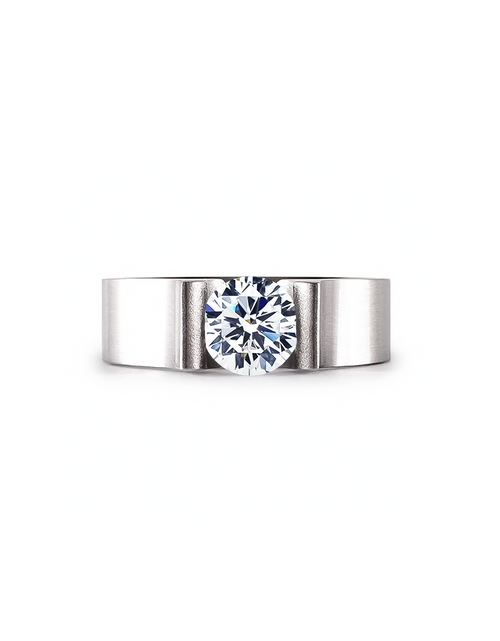 Load image into Gallery viewer, RG092W B.Tiff Tension 1 ct Round Solitaire Tall Edge Engagement Ring by B.Tiff New York

