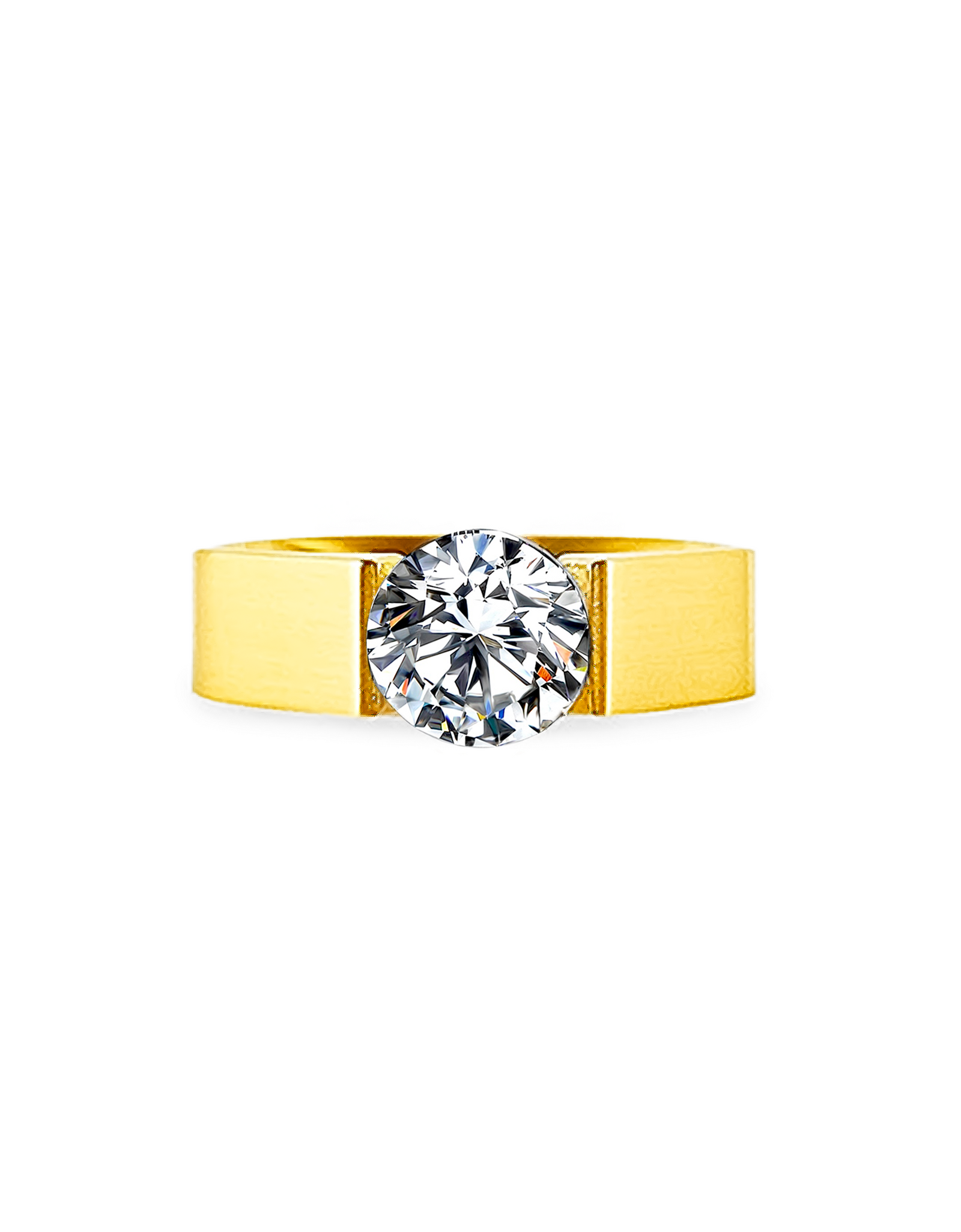 RG093G B.Tiff Gold 2 ct Round Solitaire Engagement Ring by B.Tiff New York