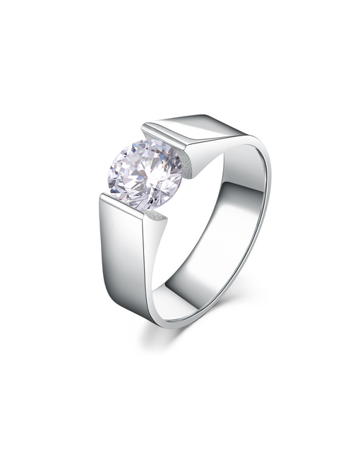 Load image into Gallery viewer, RG093MW B.Tiff 2 ct Moissanite Round Solitaire Engagement Ring by B.Tiff New York

