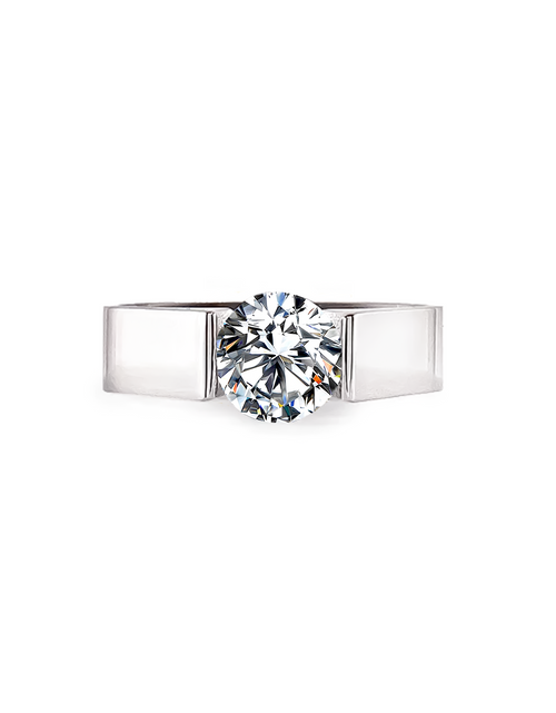 Load image into Gallery viewer, RG093MW B.Tiff 2 ct Moissanite Round Solitaire Engagement Ring by B.Tiff New York
