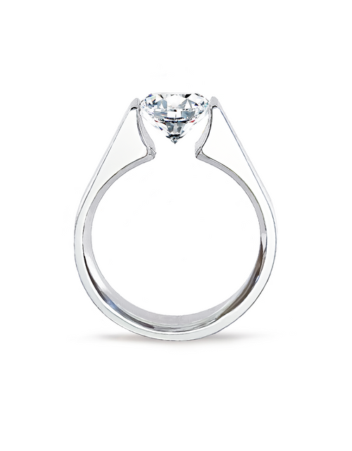 Load image into Gallery viewer, RG093MW B.Tiff 2 ct Moissanite Round Solitaire Engagement Ring by B.Tiff New York
