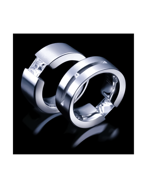 Load image into Gallery viewer, RG094W B.Tiff Tension 1 ct Princess Cut Solitaire Ring by B.Tiff New York
