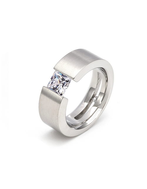 Load image into Gallery viewer, RG094W B.Tiff Tension 1 ct Princess Cut Solitaire Ring by B.Tiff New York
