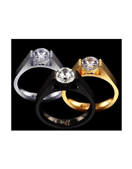 Load image into Gallery viewer, RG096W B.Tiff Tension .75 ct Round Solitaire Engagement Ring by B.Tiff New York
