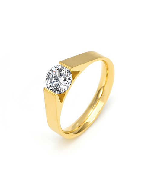 Load image into Gallery viewer, RG096G B.Tiff Gold Tension .75 ct Round Solitaire Engagement Ring by B.Tiff New York
