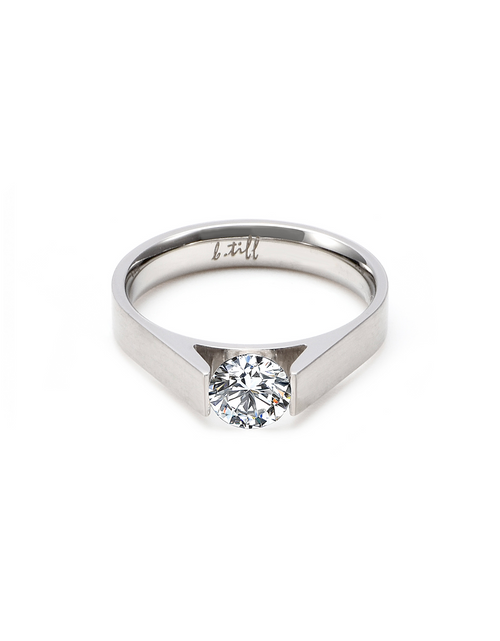 Load image into Gallery viewer, RG096W B.Tiff Tension .75 ct Round Solitaire Engagement Ring by B.Tiff New York
