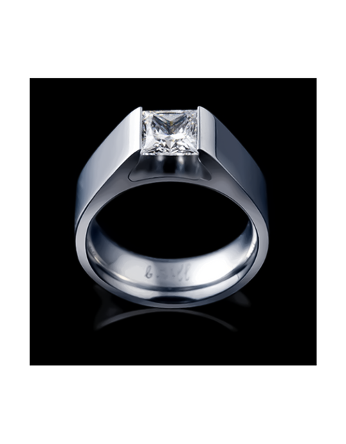 Load image into Gallery viewer, RG097W B.Tiff Tension 1 ct Princess Cut Tall Solitaire Ring by B.Tiff New York
