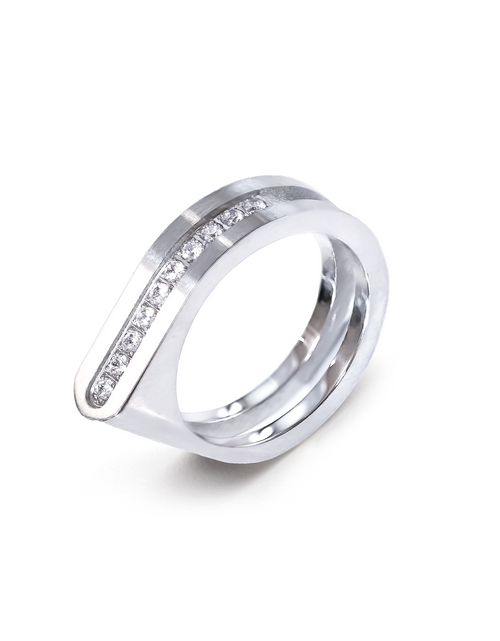 Load image into Gallery viewer, RG098W B.Tiff Pavé Carrée Ring by B.Tiff New York

