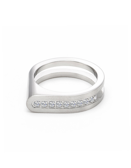 Load image into Gallery viewer, RG098W B.Tiff Pavé Carrée Ring by B.Tiff New York
