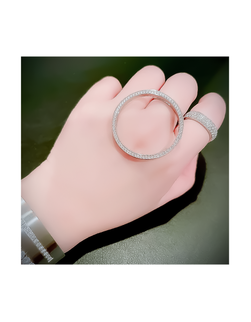 Load image into Gallery viewer, RG099W B.Tiff Pavé Hoop Ring  [Thin Band] by B.Tiff New York

