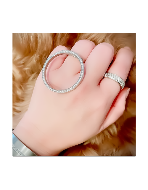 Load image into Gallery viewer, RG099W B.Tiff Pavé Hoop Ring  [Thin Band] by B.Tiff New York
