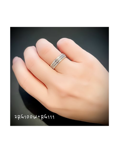 Load image into Gallery viewer, RG100GW B.Tiff "The Hamptons" White Enamel Gold Ring 2-Pack [Thin Band] by B.Tiff New York
