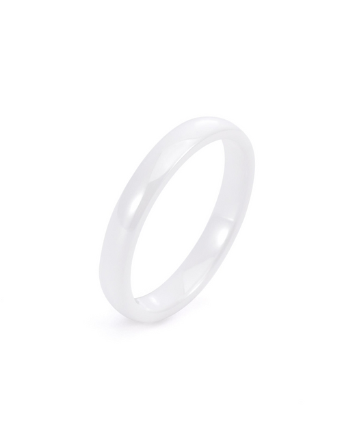 Load image into Gallery viewer, RG103W B.Tiff Plain White Ceramic Ring [Thin Band] by B.Tiff New York

