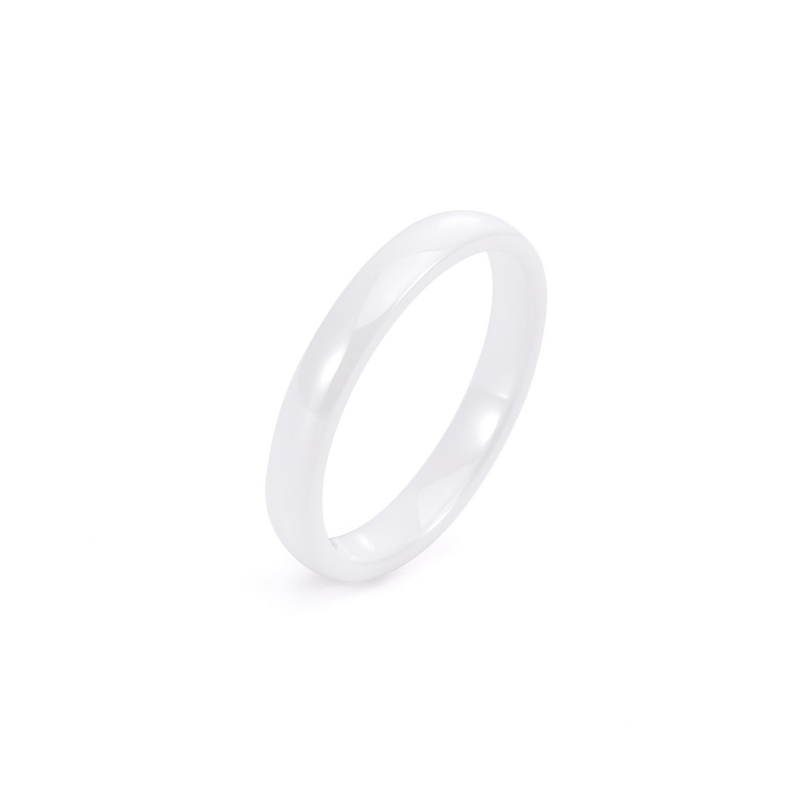 RG103W B.Tiff Plain White Ceramic Ring [Thin Band] by B.Tiff New York