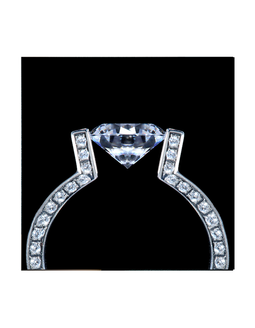 Load image into Gallery viewer, RG108MW B.Tiff 2 ct Moissanite Round Solitaire Interlocking Engagement Ring by B.Tiff New York
