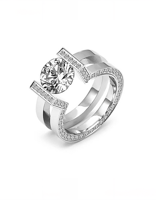 Load image into Gallery viewer, RG108W B.Tiff 2 ct Round Solitaire Interlocking Engagement Ring by B.Tiff New York
