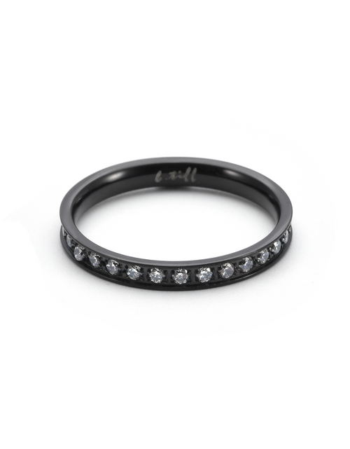 Load image into Gallery viewer, RG111B B.Tiff Black Stacking .01 ct Eternity Ring [Thin Band] by B.Tiff New York
