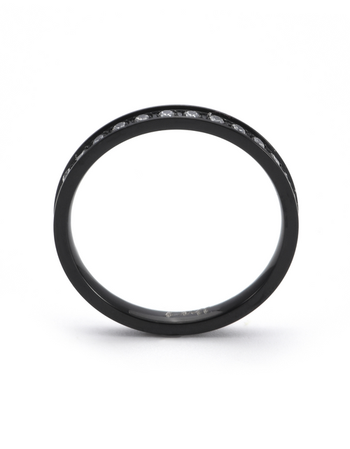 Load image into Gallery viewer, RG111B B.Tiff Black Stacking .01 ct Eternity Ring [Thin Band] by B.Tiff New York
