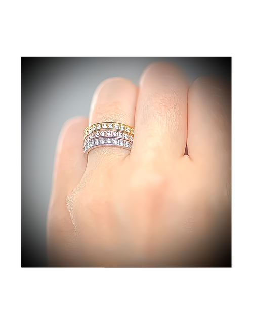 Load image into Gallery viewer, RG111W B.Tiff Stacking .01 ct Eternity Ring [Thin Band] by B.Tiff New York
