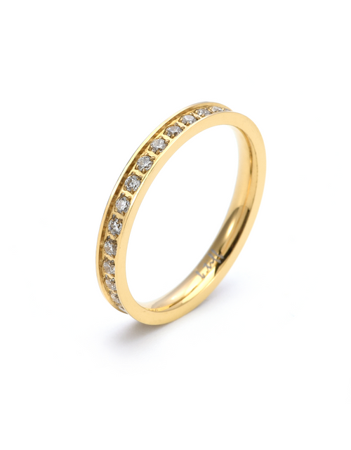 Load image into Gallery viewer, RG111G B.Tiff Gold Stacking .01 ct Eternity Ring [Thin Band] by B.Tiff New York
